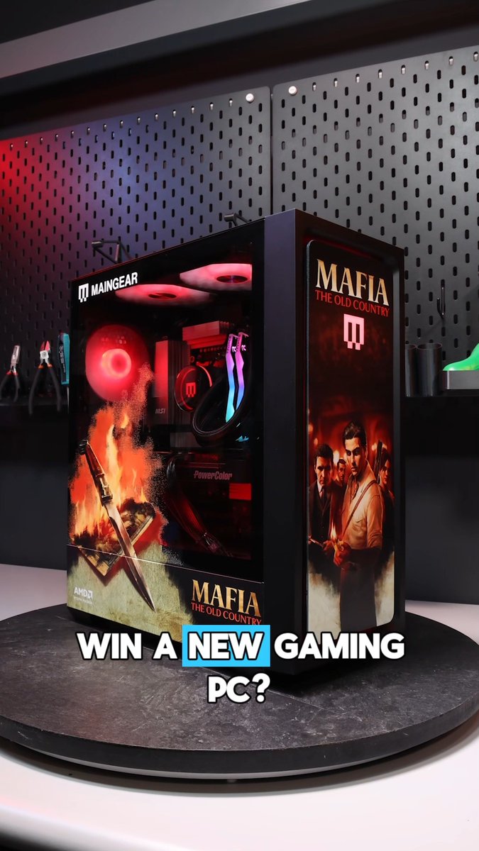 🚨PC Giveaway ends at MIDNIGHT!🚨 We’ve teamed up with AMD Gaming, 2K and @MafiaGame to give YOU the chance to win a limited edition MG-1 with Mafia: The Old Country artwork. 🔥 ⚡ Powered by the AMD Ryzen 7 7800X3D &amp; Radeon RX 9070 XT Enter at the gleam link in our bio!