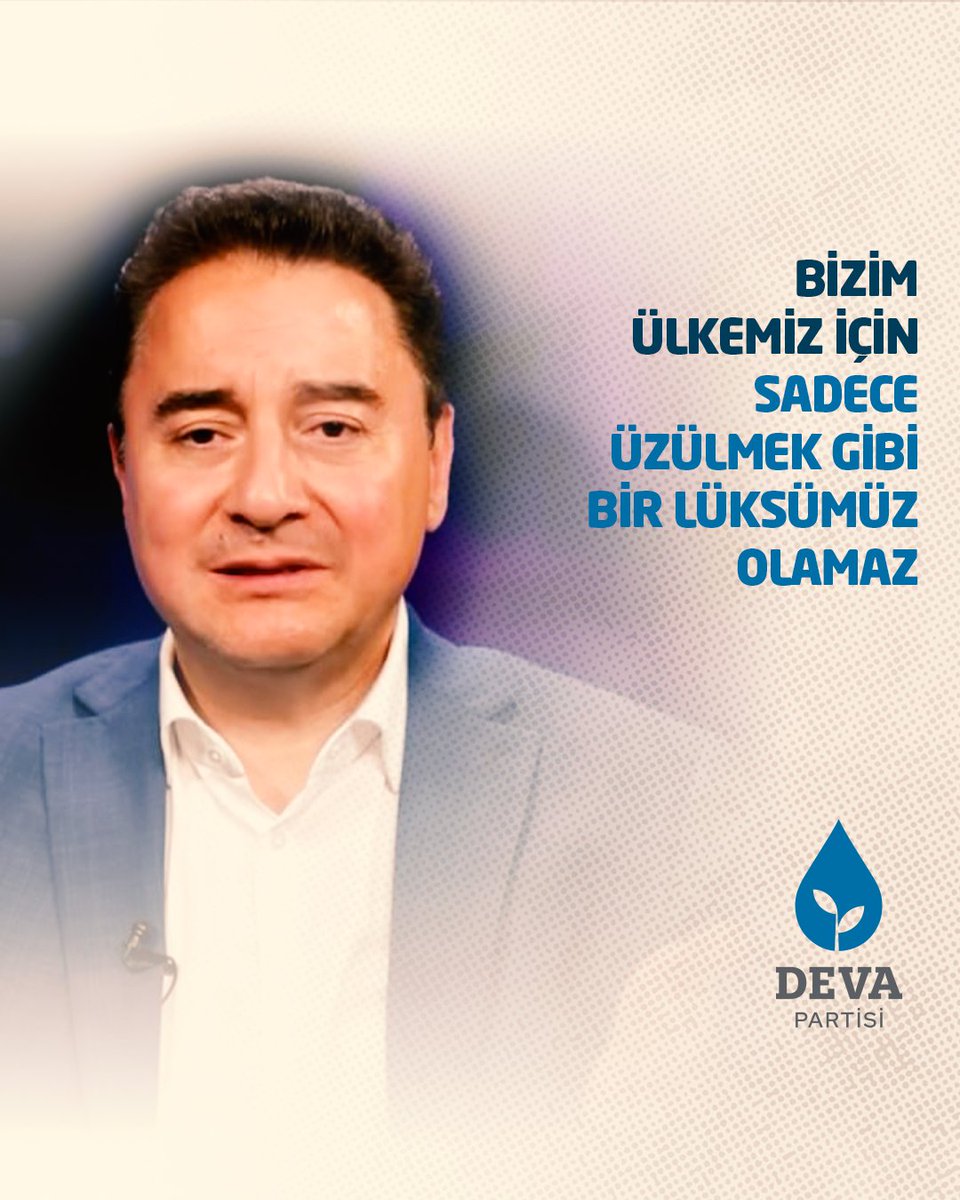 Bizim ülkemiz için sadece üzülmek gibi bir lüksümüz olamaz. Bu büyük ve güzel ülkeyi ayağa kaldırmak, şahlandırmak için olanca gücümüzle çalışmak zorundayız. Yayının tamamı:
