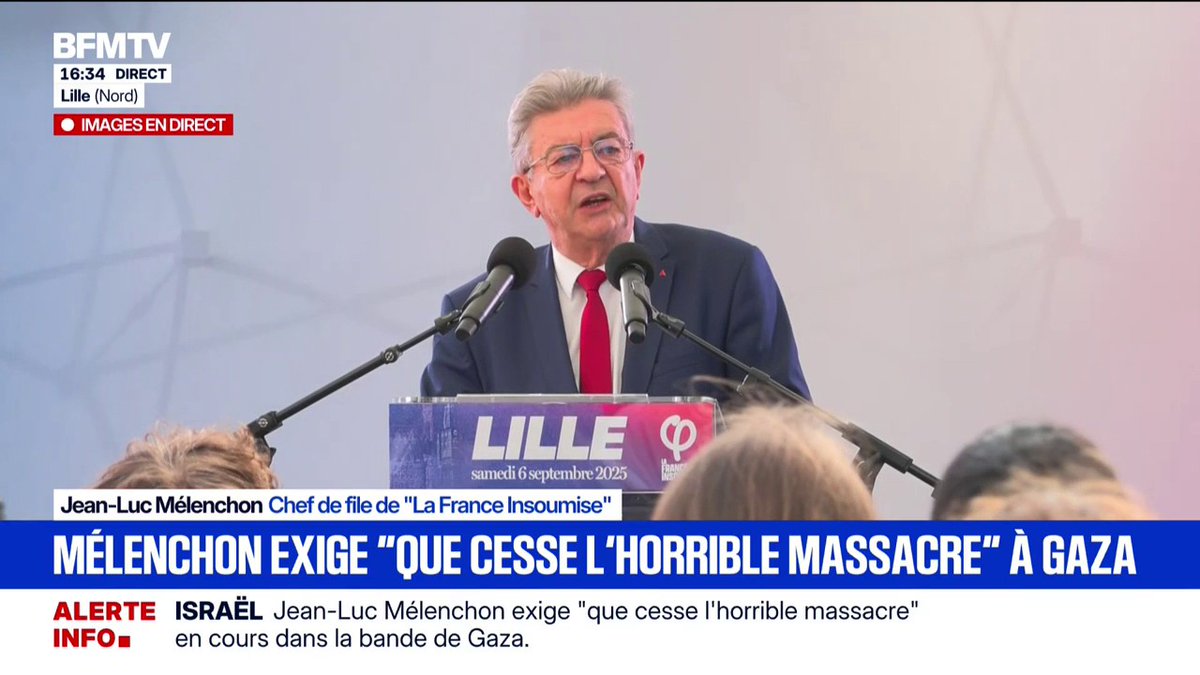 "La France est entrée dans une nouvelle saison dégagiste", affirme Jean-Luc Mélenchon, en marge de la braderie de Lille