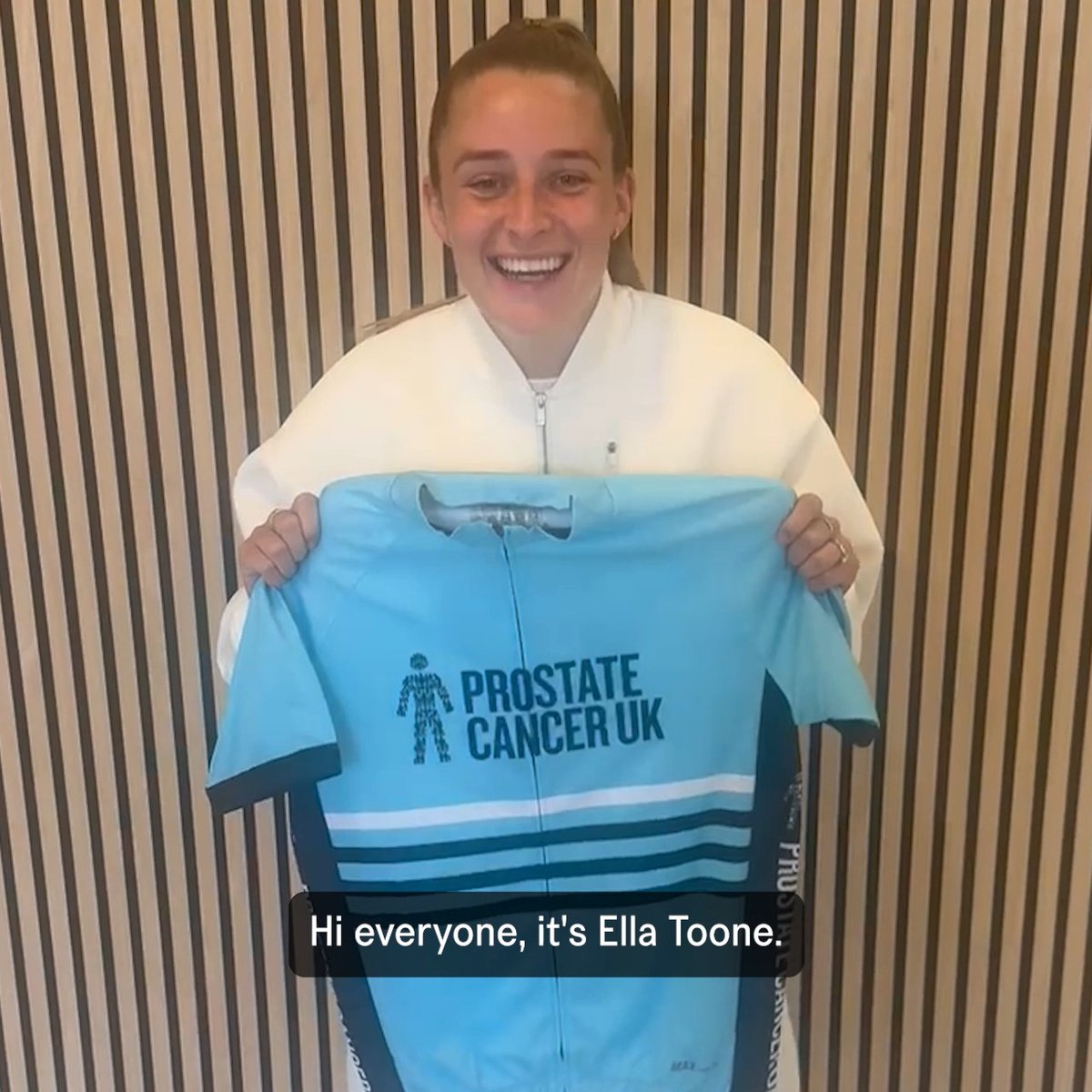 A message from Lioness @EllaToone99 ⚽ ⤵️ The Lionesses and Manchester United Women star is sending her support and good luck to everyone taking part in Sir @ChrisHoy's @Tour_De_4 fundraising ride. 💙 It's a cause close to her family's heart, after losing her dad to #ProstateCancer.
