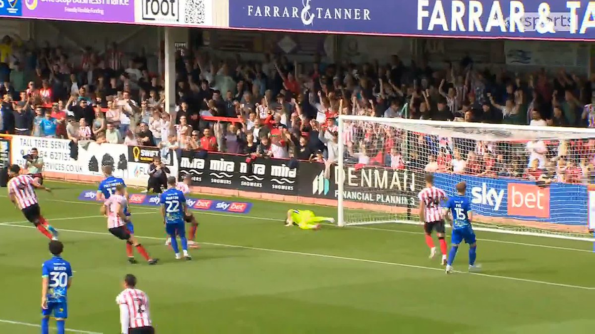 "Well, how about THAT." Isaac Hutchinson curls in a stunning free-kick just one minute into the game for Cheltenham! 🤩