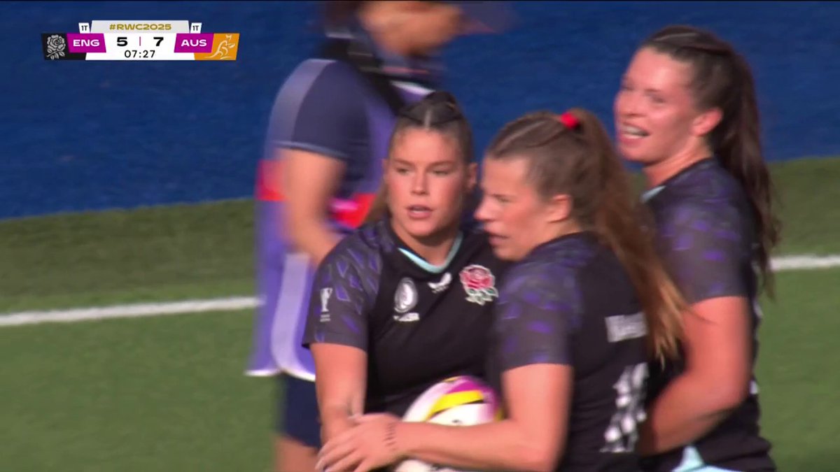 What a response from England! ๐น Jess Breach scores a try on her 50th cap ๐