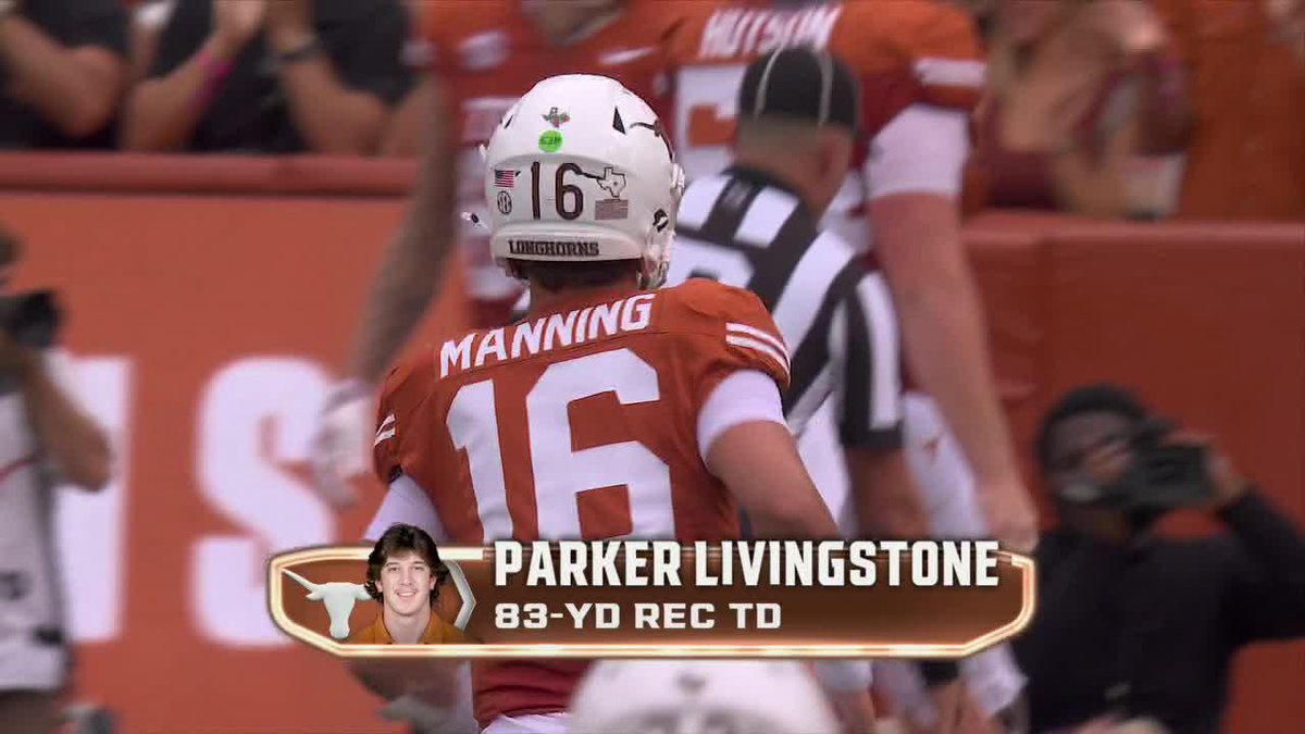ARCH MANNING TO PARKER LIVINGSTONE FOR THE 83-YARD TD 🤘