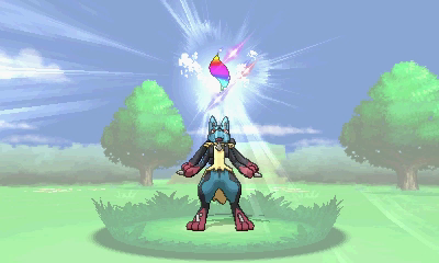 Mega Lucario has expanded its aura! Governed only by its combative instincts, it strikes enemies without mercy 💥