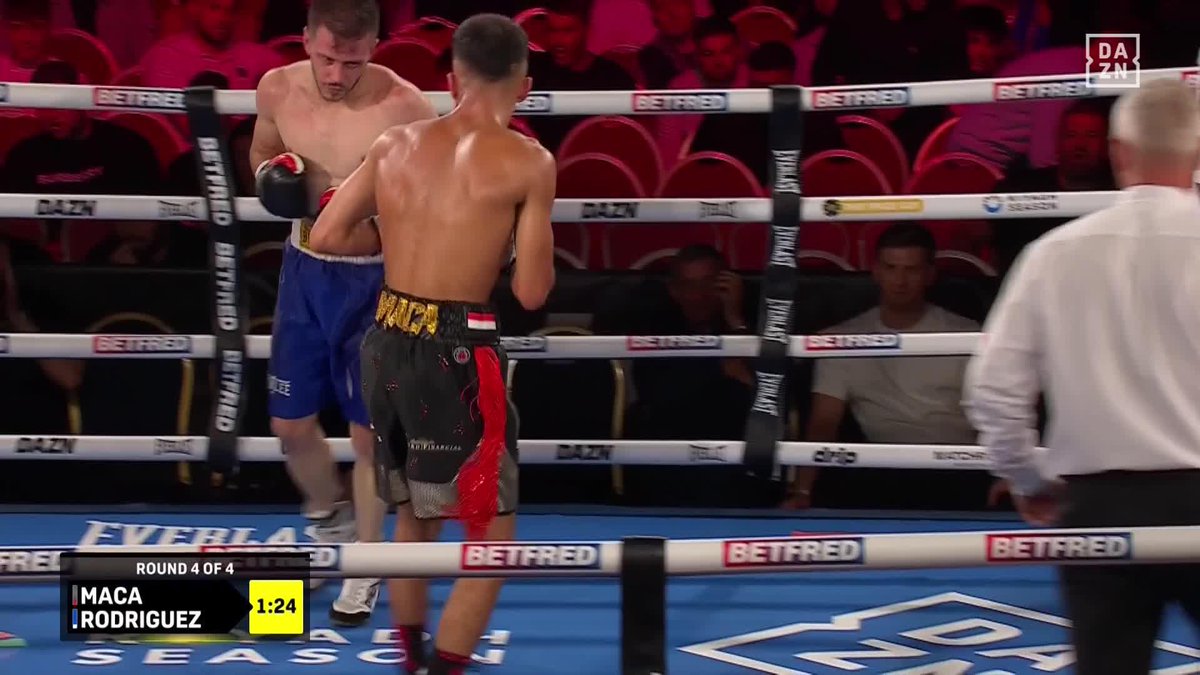 GREAT FINISH FOR ADAM MACA 😤 Adam Maca FINISHES Francisco Rodriguez in round 4!! #McCormackParra | Live NOW on DAZN