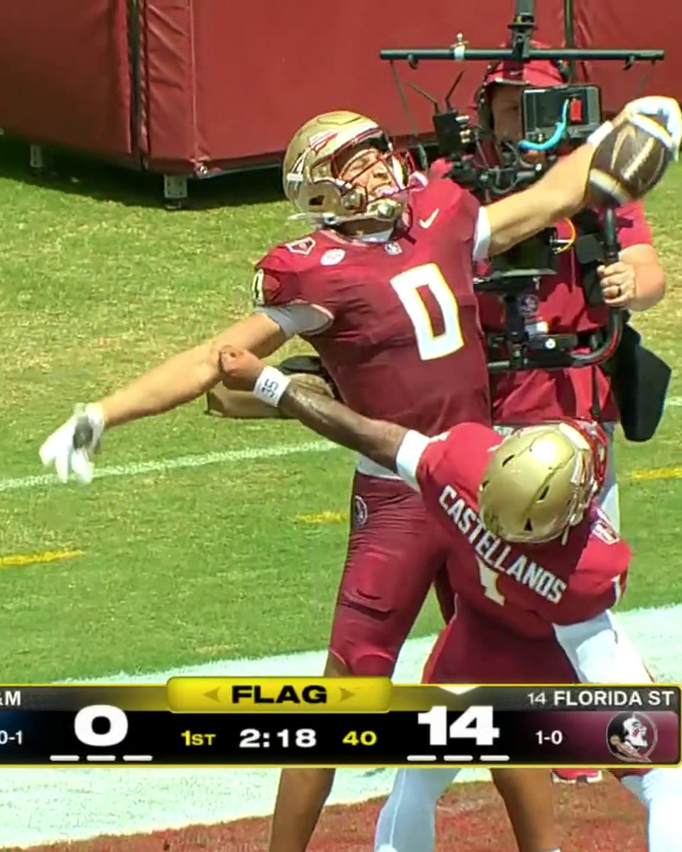 TOMMY CASTELLANOS UP TO 230 YDS AND 3 TD'S IN THE FIRST HALF 📈 (Via ACC Network)