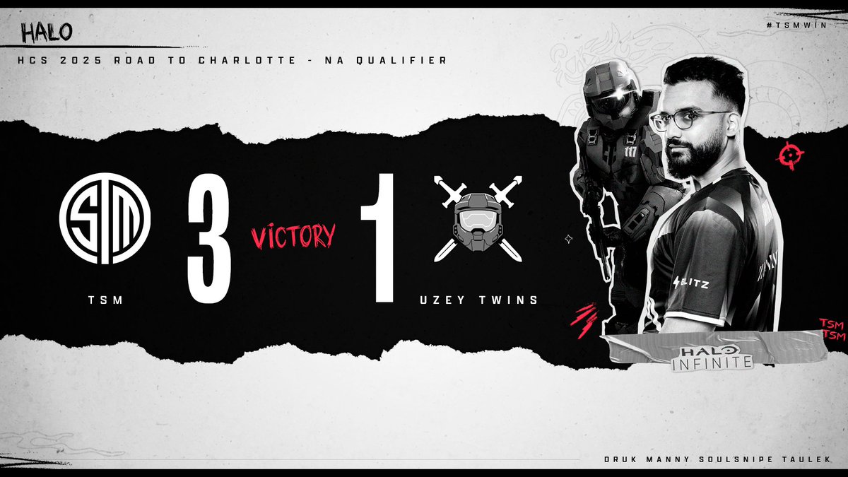 A 3-1 #TSMWIN for the boys in black-and-white! Our Charlotte Major qualifier run continues tomorrow at 9 AM PT. GGWP Uzey Twins!