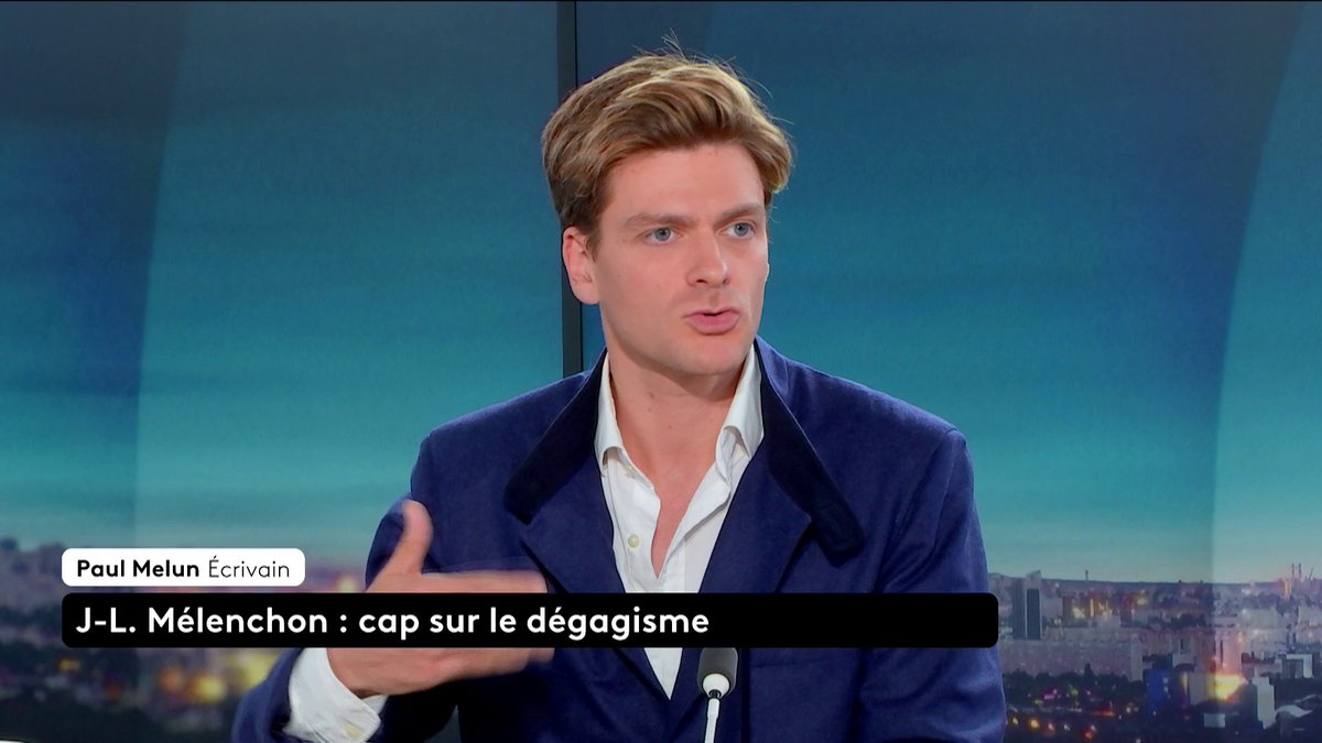 🗣 💽 “Jean-Luc Mélenchon, c’est un disque qui tourne en boucle (…) toutes les semaines il crie au loup“, déclare Paul Melun sur le plateau de l’émission #LePouretleContre, après le discours du leader de La France insoumise.
