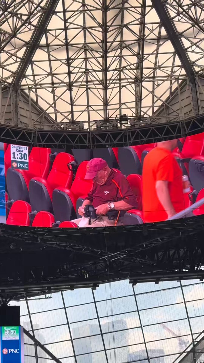 WHOLESOME: This elderly Virginia Tech fan has gone viral on social media for sitting in the upper-deck with binoculars to watch the game. 🥹🥹🥹 Someone needs to get this man closer to the field or in a box.