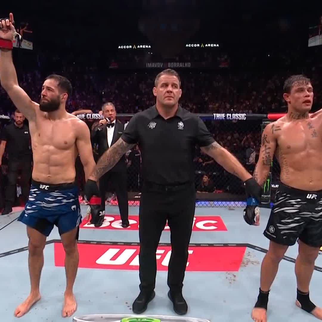 🇫🇷 Nassourdine Imavov nous offre le 3-0 contre le Brésil à l'#UFCParis Imavov Nassourdine s'impose par décision unanime
