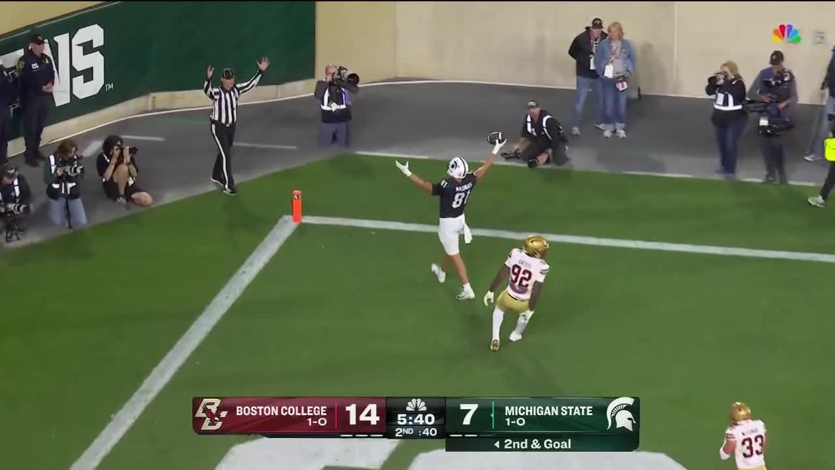 That was too easy for Michigan State Football's Michael Masunas 💥 📺: NBC