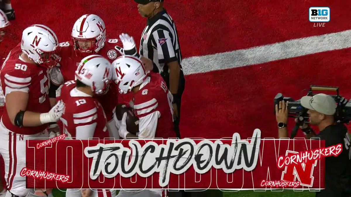 Dylan Raiola's up to 4️⃣ TDs passes tonight 💥 He is the first Nebraska Football QB to throw four in a game since Ryker Fife in 2015. 📺: BTN