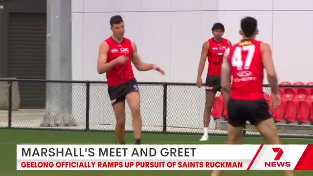 Geelong has officially ramped up its pursuit of St Kilda ruckman Rowan Marshall. Mitch Cleary #7NEWS