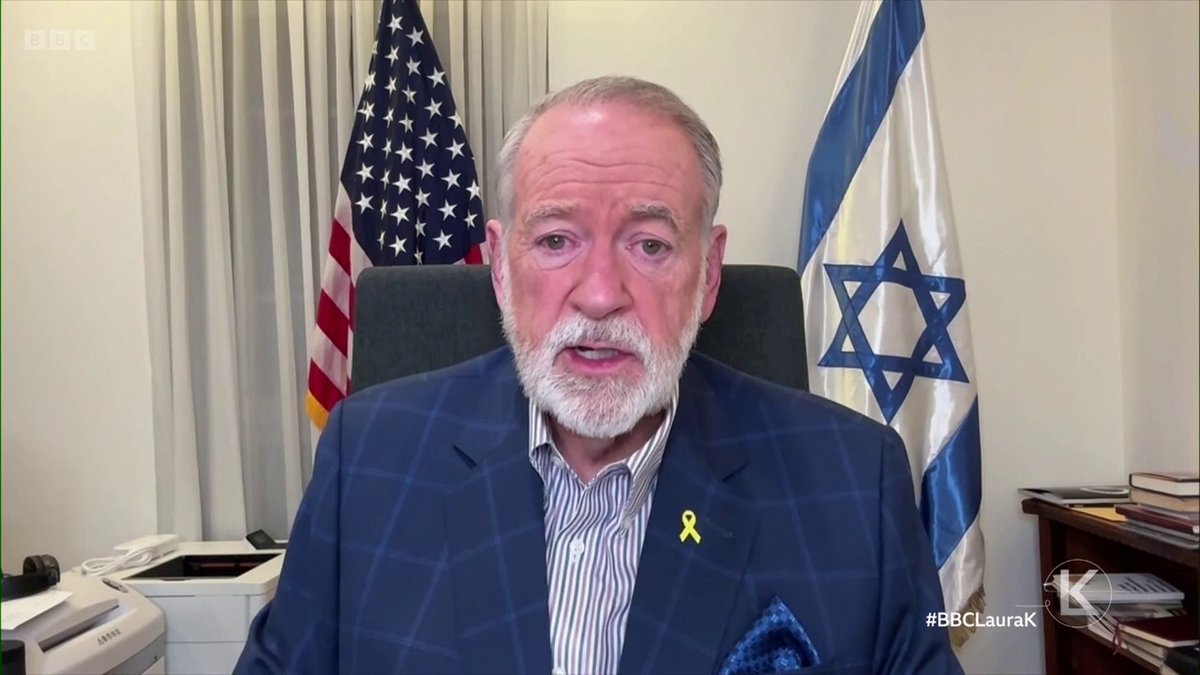 #BBCLauraK: “What do you think of the UK’s plans to recognise Palestine formally alongside other countries?” US Ambassador to Israel Mike Huckabee: “It’s been disastrous. I wish they’d have thought about the implications.”