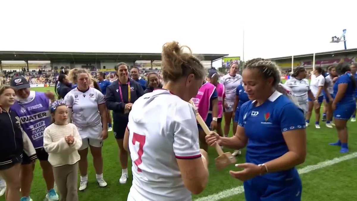 Gifts exchanged 🎁 Vibes through the roof 🕺 USA and Samoa sure do know how to celebrate 🥳 Stream every Rugby World Cup match on Paramount+ 🏉