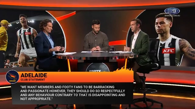 "Even more than the booing, I thought this statement was vanilla and pretty weak from Adelaide." #9FootyFurnace | Watch on Nine & 9Now 🖥️