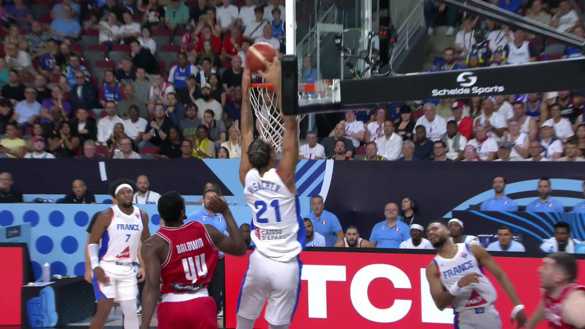 Zaccharie Risacher is on clean-up duty today. #EuroBasket | #MakeYourMark
