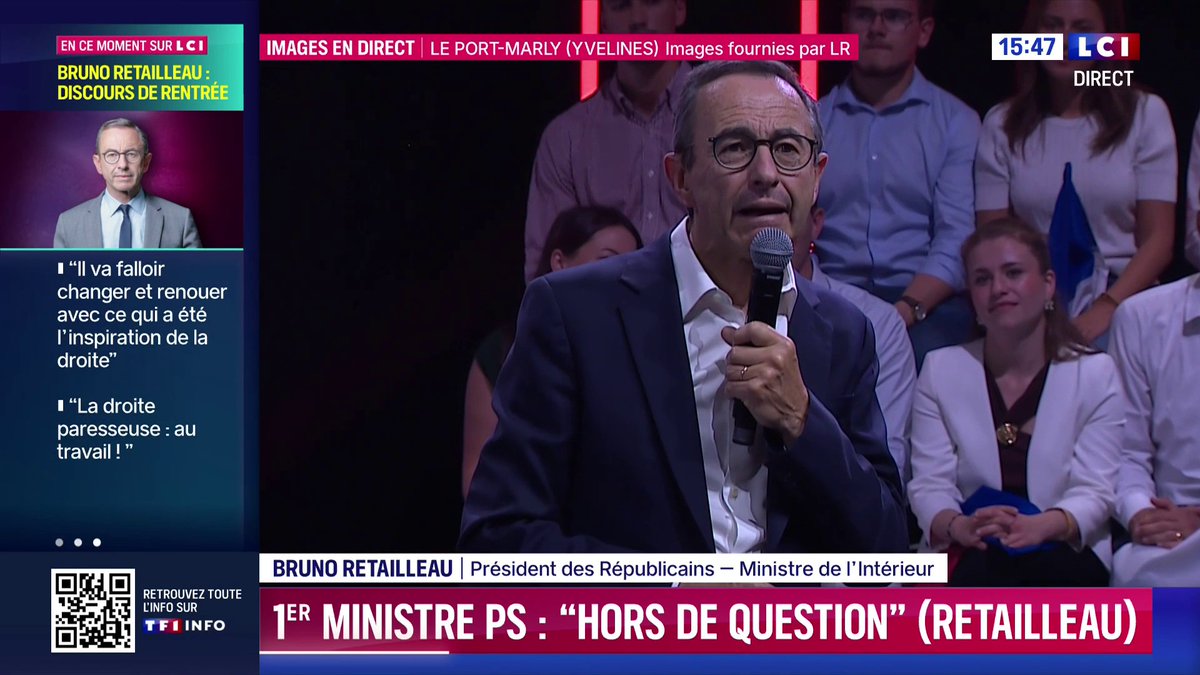 ▶️ Immigration : « Nous n’avons pas peur de dire que l’immigration n’est pas une chance. Si l’on veut mieux intégrer, mieux assimiler, il faut moins accueillir », explique Bruno Retailleau