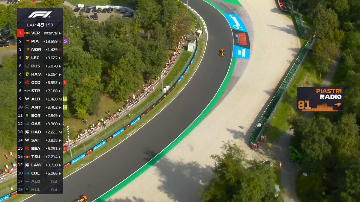 Here's the McLaren team radio moment 📻🔊 #F1 #ItalianGP