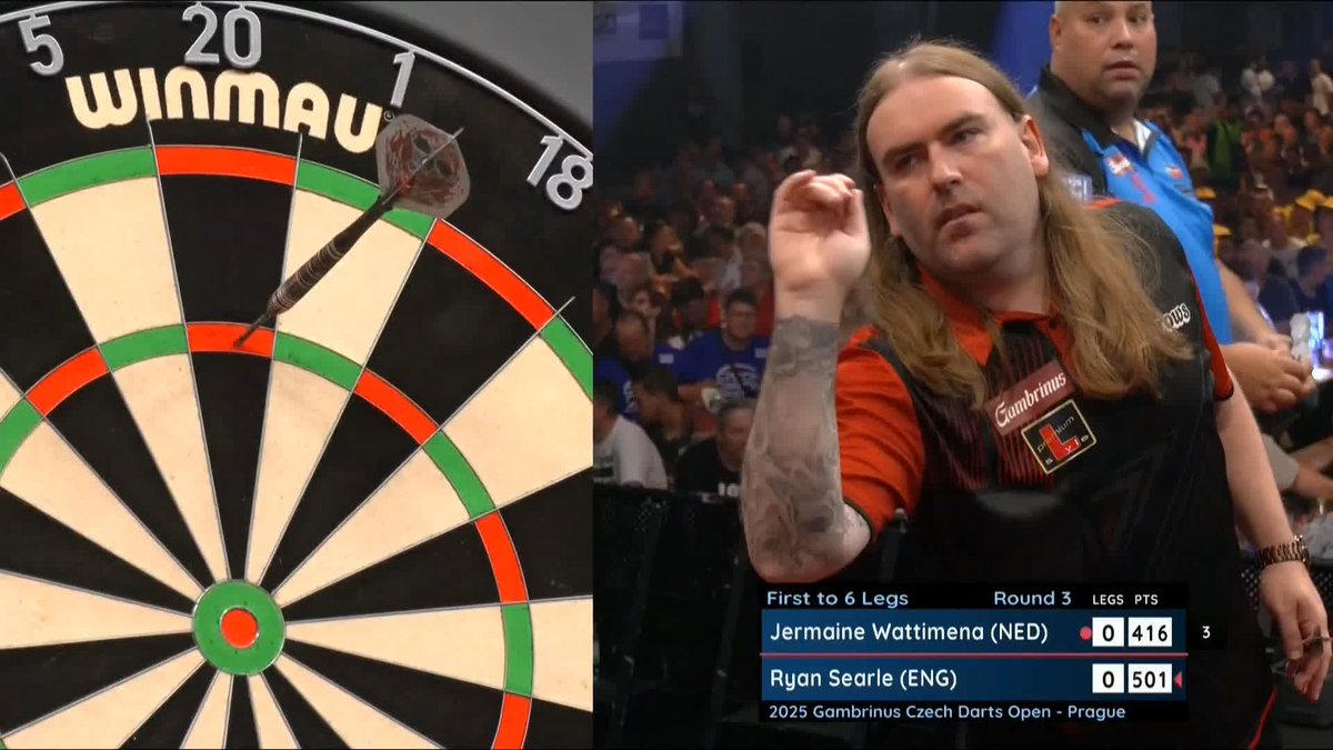 EIGHT PERFECT DARTS! 😮‍💨 So close to perfection from Ryan Searle in the opening leg! 📺 #ET11 | R3
