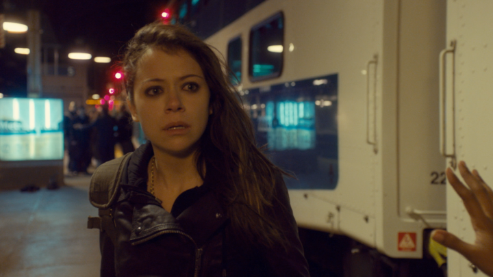 Tatiana Maslany in the mind-bending opening scene of ORPHAN BLACK. Every episode is now on Netflix in the US.