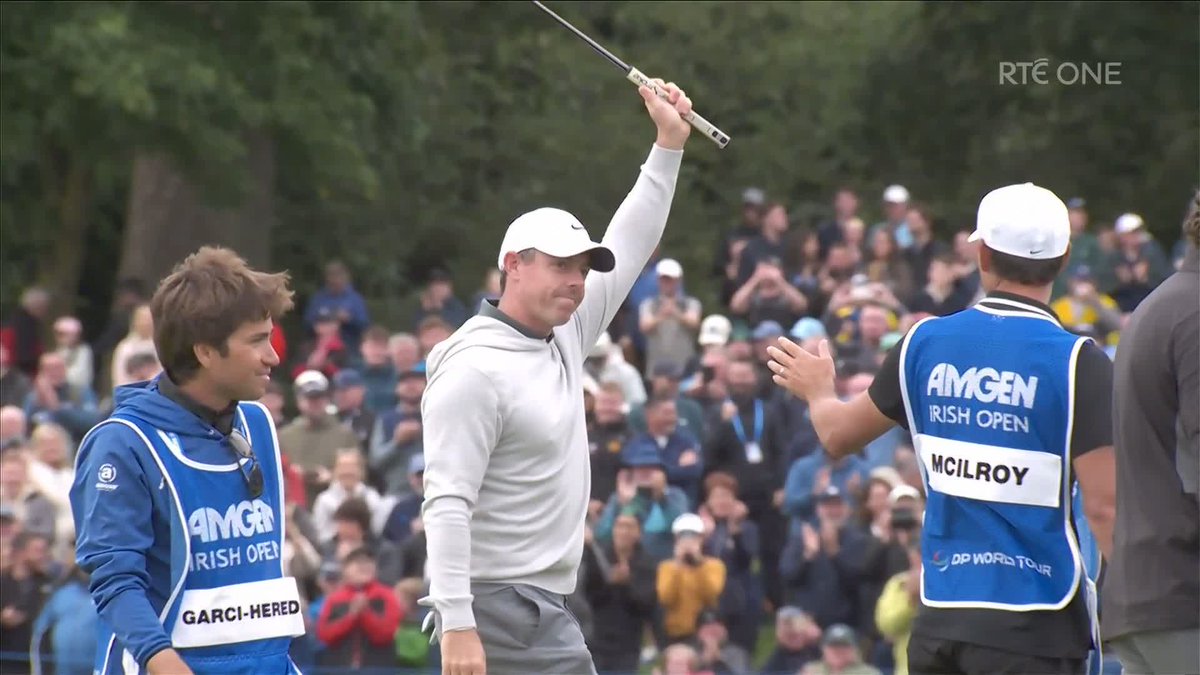 That Rory McIlroy eagle on the 18th will live long in the memory. Here's how they celebrated it at a raucous K Club. #RTEsport