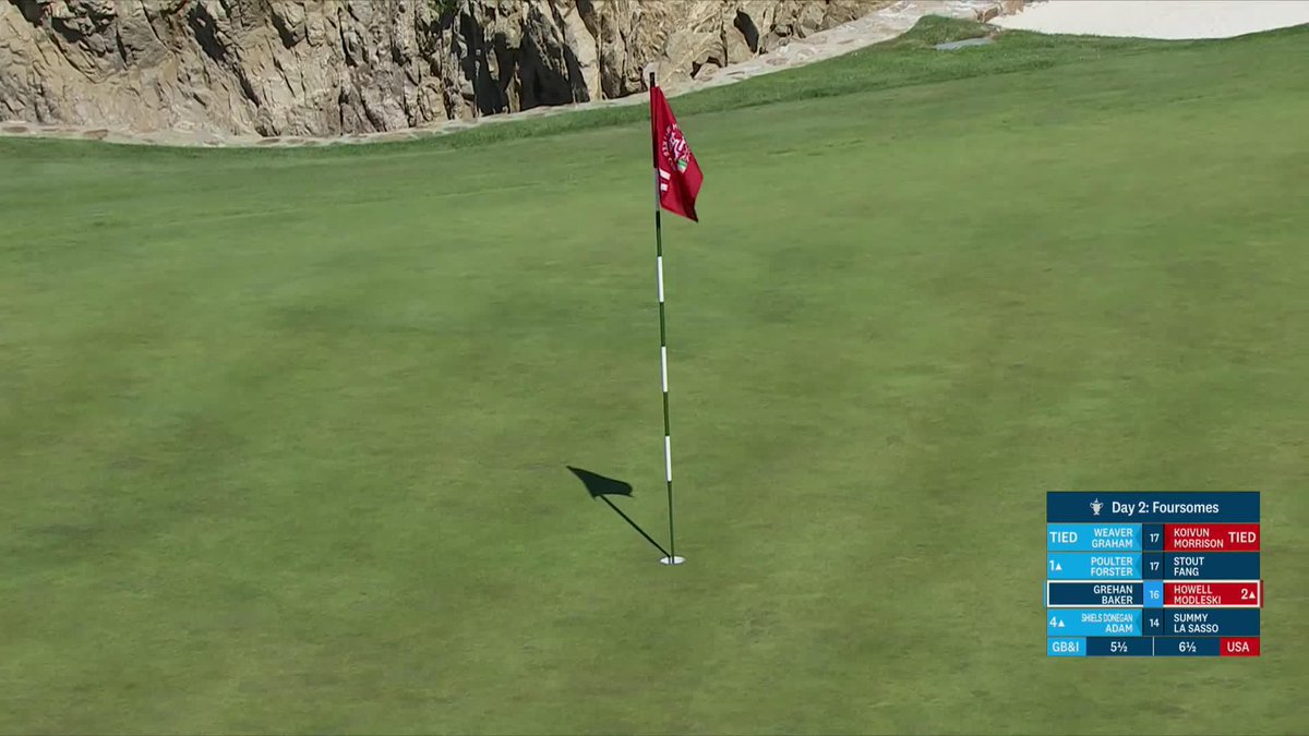 WALK! OFF! WINNER!!! 🇺🇸 Mason Howell finishes off a 3-and-1 victory with a dunked eagle hole out!