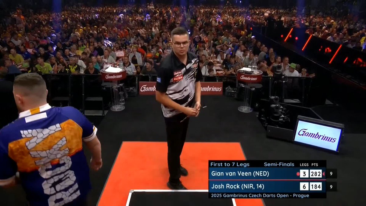 ROCK IN BACK-TO-BACK FINALS! Josh Rock makes his second consecutive European Tour final, as the Northern Irishman beats Gian van Veen 7-3 to set up a tie with Luke Humphries! 📺 #ET11