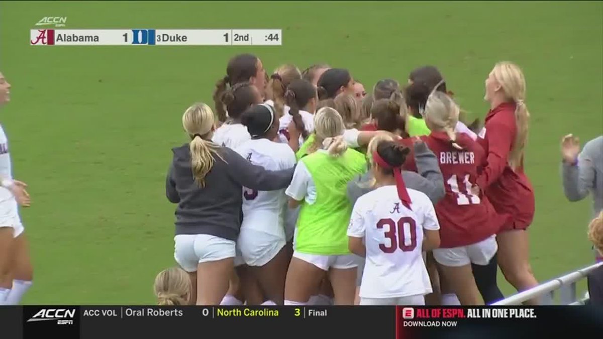 Nadia Ramadan came up clutch in the 90th minute! 😮‍💨 #NCAASoccer x 🎥 ACCN / Alabama Soccer