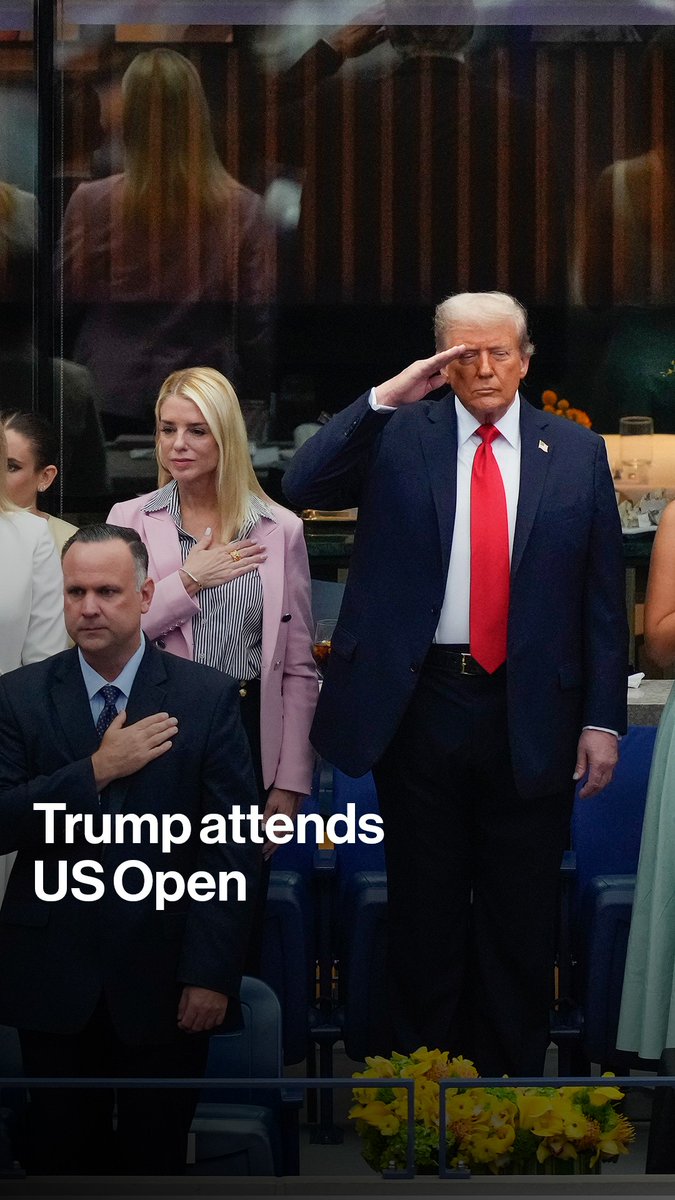 President Donald Trump attends the US Open men's singles final between Carlos Alcaraz, of Spain, and Jannik Sinner, of Italy.