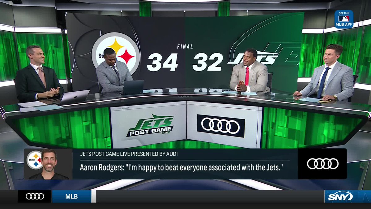 "What is this narrative that, 'oh, they did him so wrong?'" Connor Rogers, Steve Gelbs, Bart Scott #CantWait 🏈 and Willie Colon react to some of Aaron Rodgers' postgame comments on Jets Post Game Live: ➡️ McDonald's