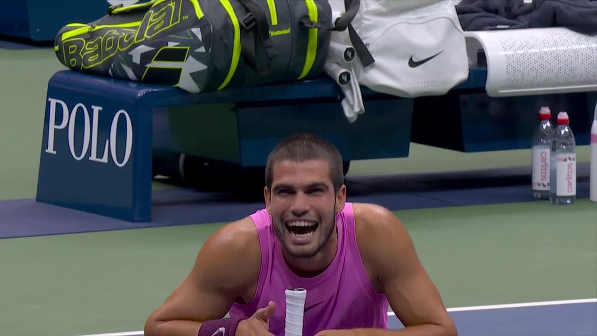 ALCARAZ BEATS SINNER TO WIN THE US OPEN 🏆 Carlos Alcaraz joins Novak Djokovic, Rafael Nadal and Mats Wilander as the only men all-time to win multiple major titles on each surface 👏
