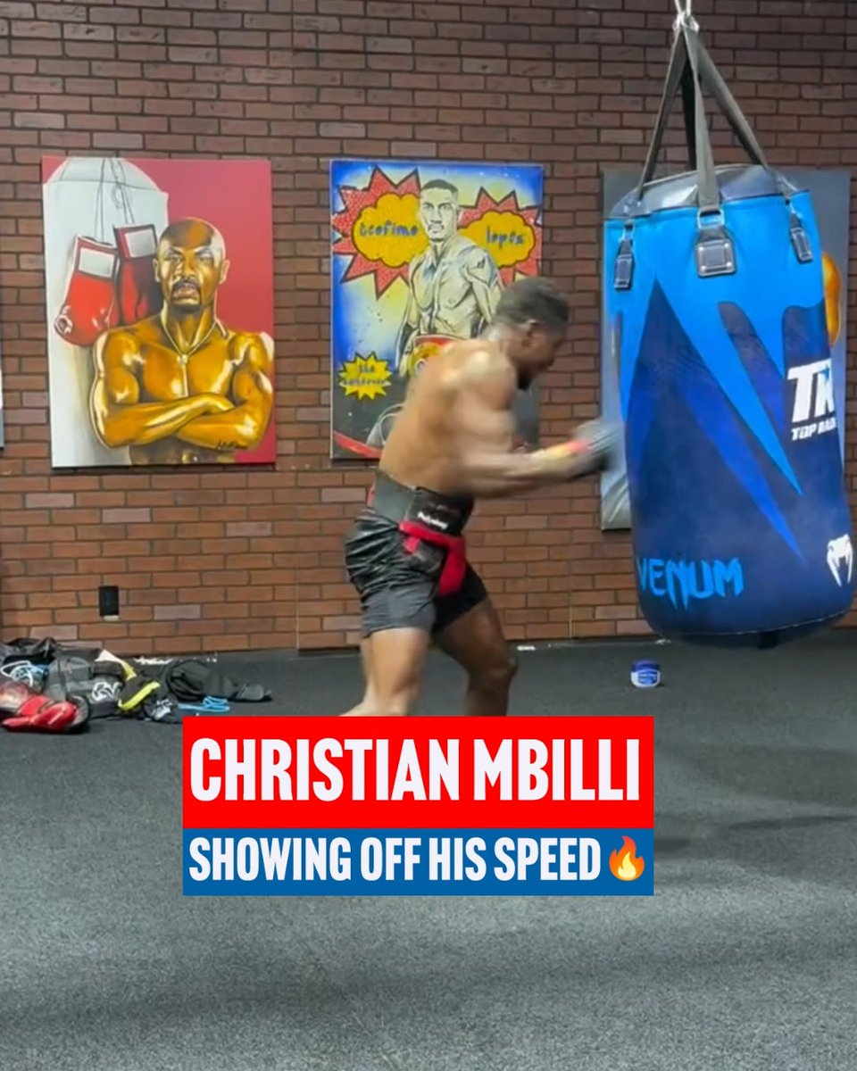 Christian Mbilli unleashing on the heavy bag ahead of his clash with Lester Martinez 🔥 #CaneloCrawford live on Netflix l #RiyadhSeasonCard | موسم الرياض | Riyadh Season | Sept 13th 🥊