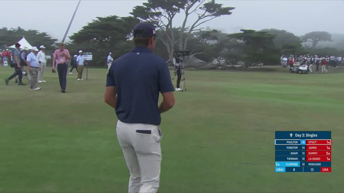 The shot that clinched the Walker Cup! 🇺🇸 OSU Cowboy Golf's Preston Stout seals it for the United States!