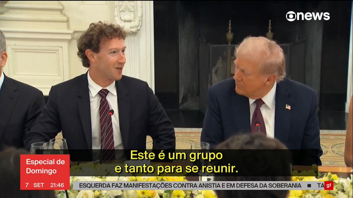 Gigantes da tecnologia se reuniram com Trump esta semana e fizeram um "beija-mão". ➡ Assista na #GloboNews: #EspecialDeDomingo