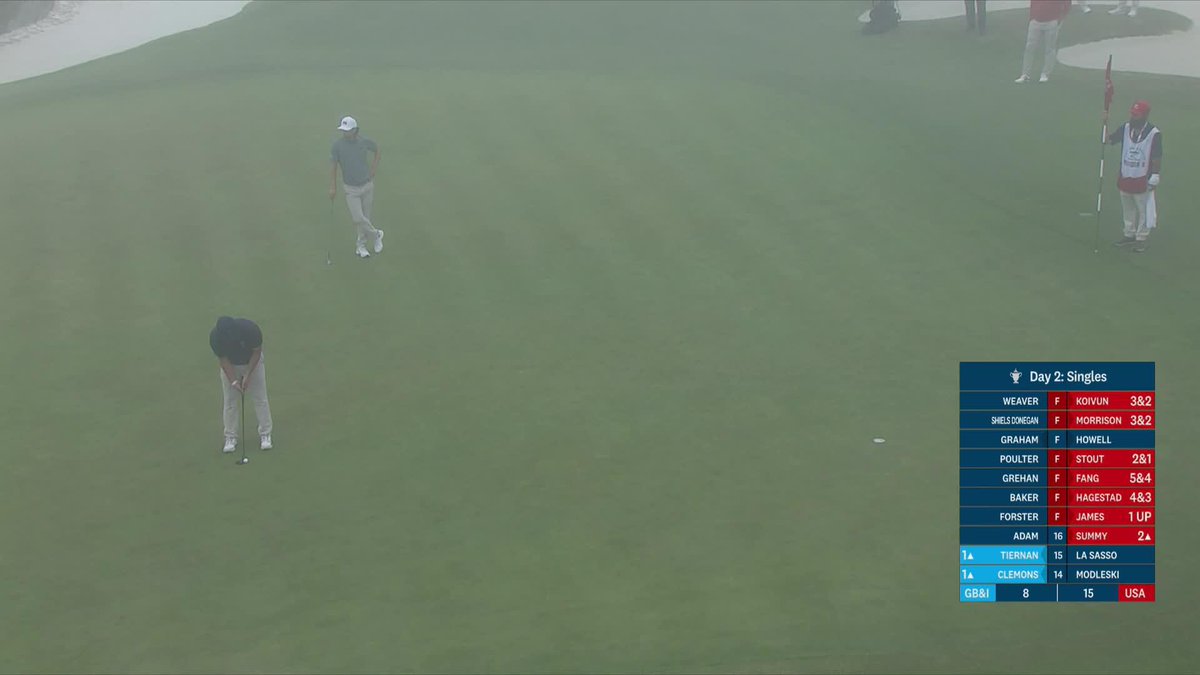Two putts to win the match... Boomer Sooner does it in one! Oklahoma Golf's Jase Summy puts the ‼️ on his singles match.