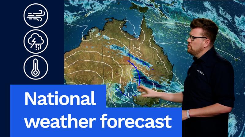 National Weather Forecast: Rain and storms across central and eastern Aus. Video current as of 1:30pm AEST Monday 8 Sept 2025. For the latest forecasts and warnings, go to our website or the BOM Weather app.