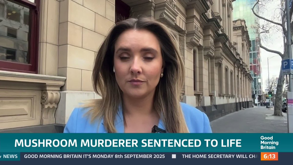 An Australian woman convicted of murdering three elderly relatives of her estranged husband with poisonous death cap mushrooms has been sentenced to life in prison, with a minimum term of 33 years.