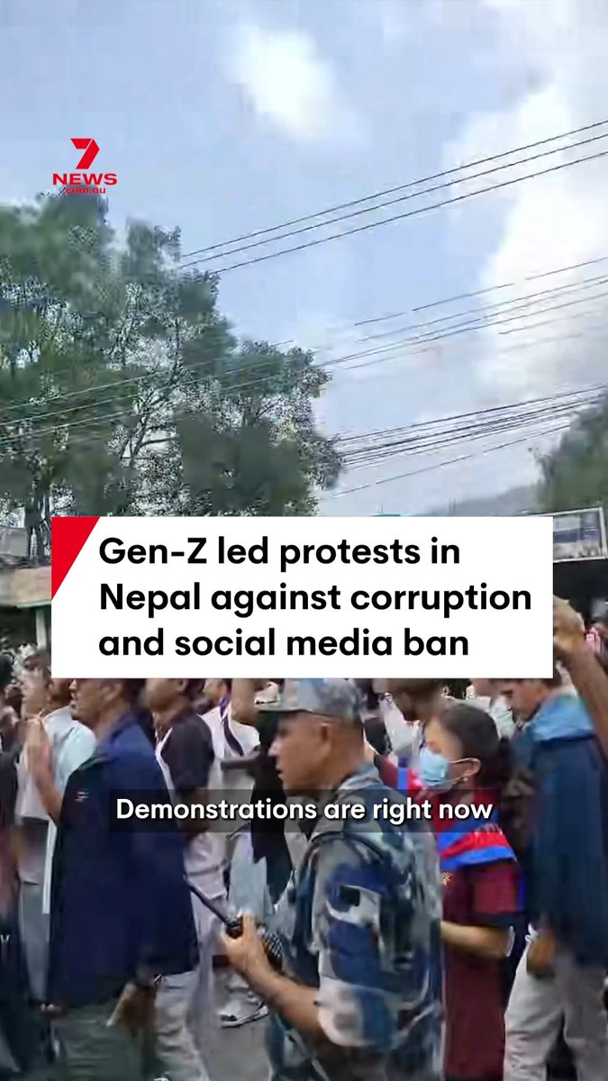 Demonstrations are right now being held in Nepal with protestors rallying against corruption and the government's recent restriction to social media. #nepal #genzprotest #socialmediaban #corruption #youthprotest