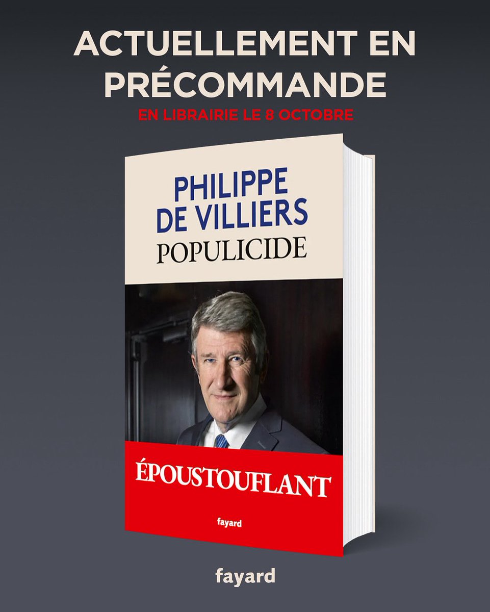 🎙️ Je me suis dit que je devais écrire un livre sacrificiel, "Populicide", où je dis tout. Parce que je ne veux pas que notre pays meure ! Nous sommes face à un crime perpétré par une gent politicienne qui échappe au jugement de l’instant. Nous sommes en train de changer de peuplement. Nous sommes en train de changer d’art de vivre. Nous sommes en train de changer de civilisation. Quand on tue un homme, cela s’appelle un homicide. Et quand on tue un peuple, cela s’appelle un populicide ! 🔴 "Populicide", en librairie le 8 octobre - déjà disponible en précommande :