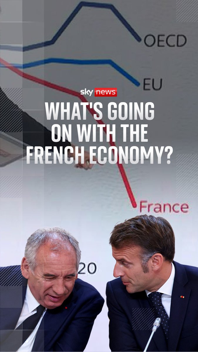 'The most economically-vulnerable country in Europe' 📉 As France's prime minister prepares for a confidence vote, Ed Conway explains why economic challenges are mounting up for the country. Analysis 🔗