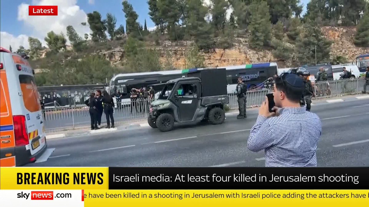 BREAKING: At least four people have been killed in a shooting in Jerusalem, authorities have confirmed. At least 15 were initially reported to have been injured, and paramedics have now confirmed four have died. Read more 🔗 📺 Sky 501 and YT