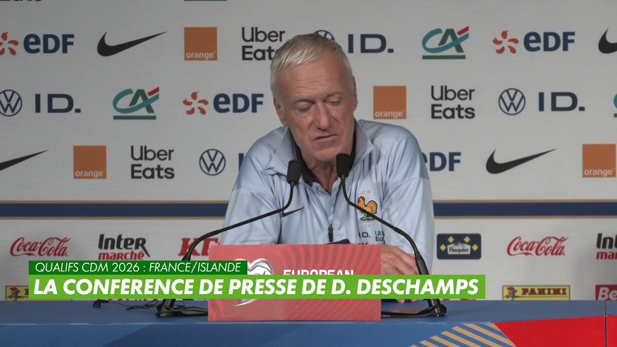"Et après j'ai le Bayern, le Real qui m'appellent et je vous fait jouer vous" 🤣 Didier Deschamps ironise sur la polémique qui entoure les blessures d'Ousmane Dembélé et Désiré Doué 💬