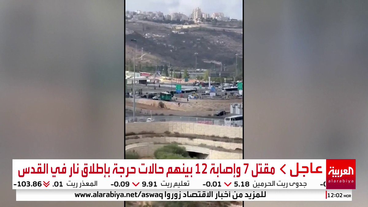 صور متداولة لحادثة إطلاق النار في القدس والتي ارتفع عدد قتلاها إلى 7 و 12 مصاباً #قناة_العربية
