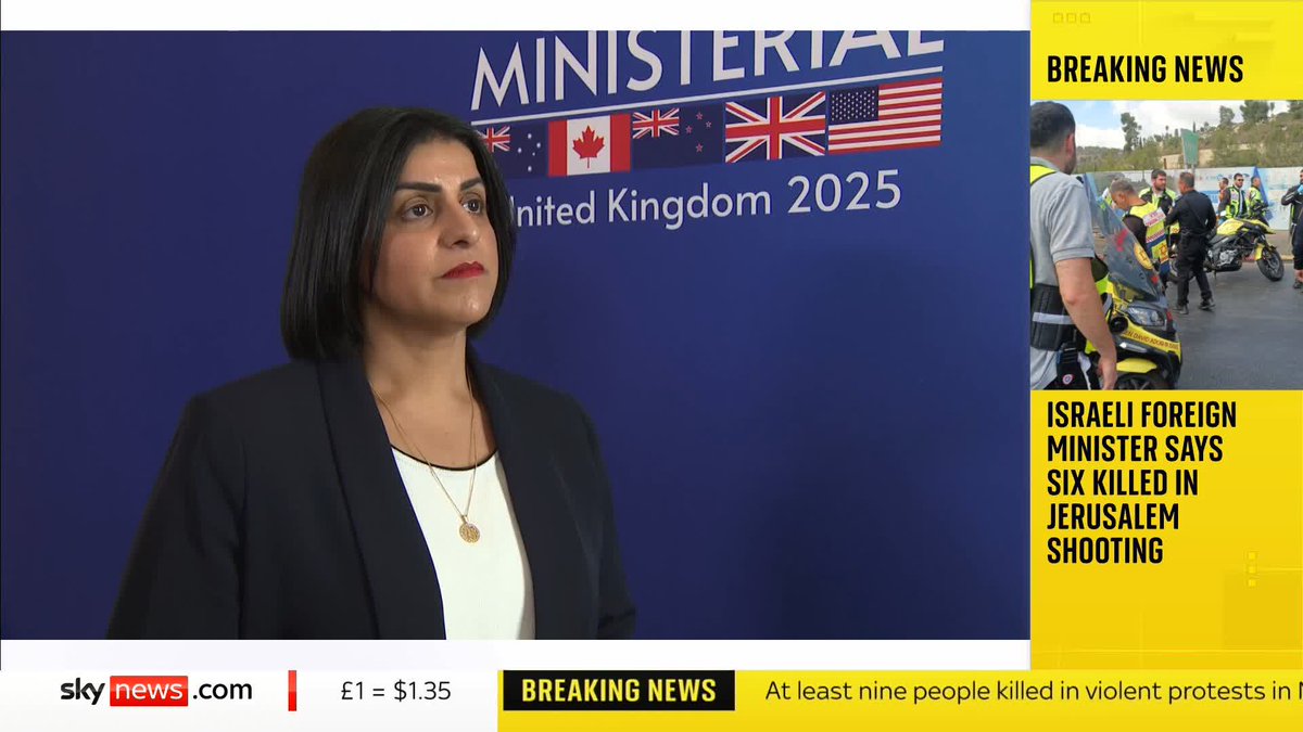 'I have one top priority and that is to secure our borders.' New Home Secretary Shabana Mahmood speaks as she hosts a meeting of the 'Five Eyes' intelligence alliance, her first official engagement in the role. 📺 Sky 501 and YouTube