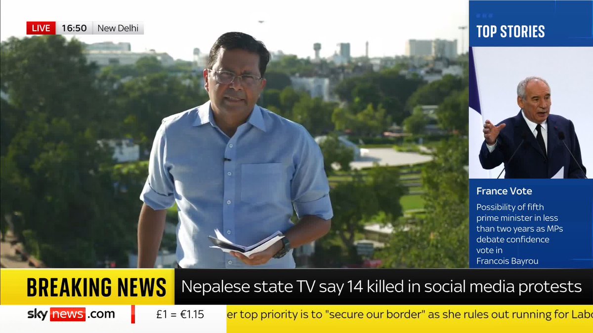 BREAKING: At least 14 people have been killed in anti-government protests in Nepal, according to Nepalese state TV. It's after the government introduced a ban on major social media platforms. Neville Lazarus reports ⬇️ 📺 Sky 501 and YouTube