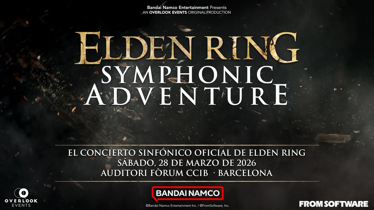 Sinluz, tenemos una sorpresa para vosotros… ¡#ELDENRING Symphonic Adventure llega a Barcelona el 28 de marzo de 2026! Las entradas estarán disponibles el 10 de septiembre a las 14:00h. ¡No te quedes sin ella!