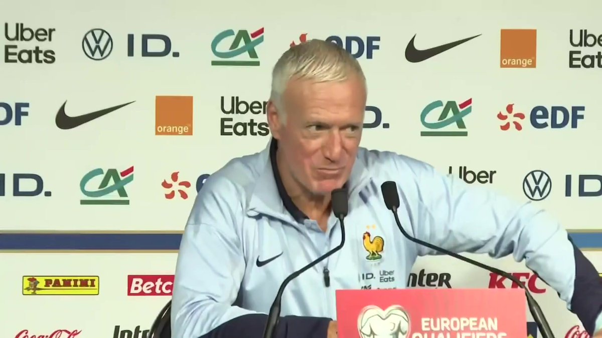 💬 Didier Deschamps agacé après la question d'un journaliste sur le choix des joueurs vis-à-vis des clubs : « Et après j'ai le Bayern qui m'appelle, le Real… Je vous fais jouer vous ! »