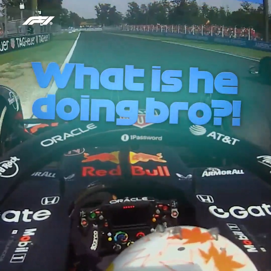 "What is he doing, bro?!" 😬 Red Bull 💥 Racing Bull #F1 #ItalianGP