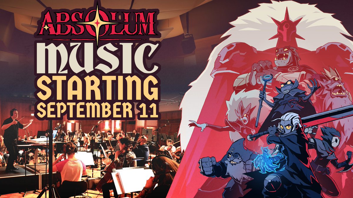 What happens when Gareth Coker, Mick Gordon, Yuka Kitamura &amp; Motoi Sakuraba join forces? 🪄You get the Absolum OST🪄 Get a first look at what went into crafting the epic soundtrack of Absolum in our official Composer Diary dropping September 11! Kid Katana Records